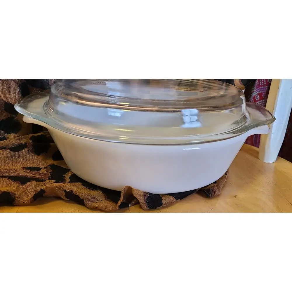 Fire King Casserole Dish Harvest Vegetable Baking 1.5 quart lid thanksgiving 433 - Picture 3 of 6